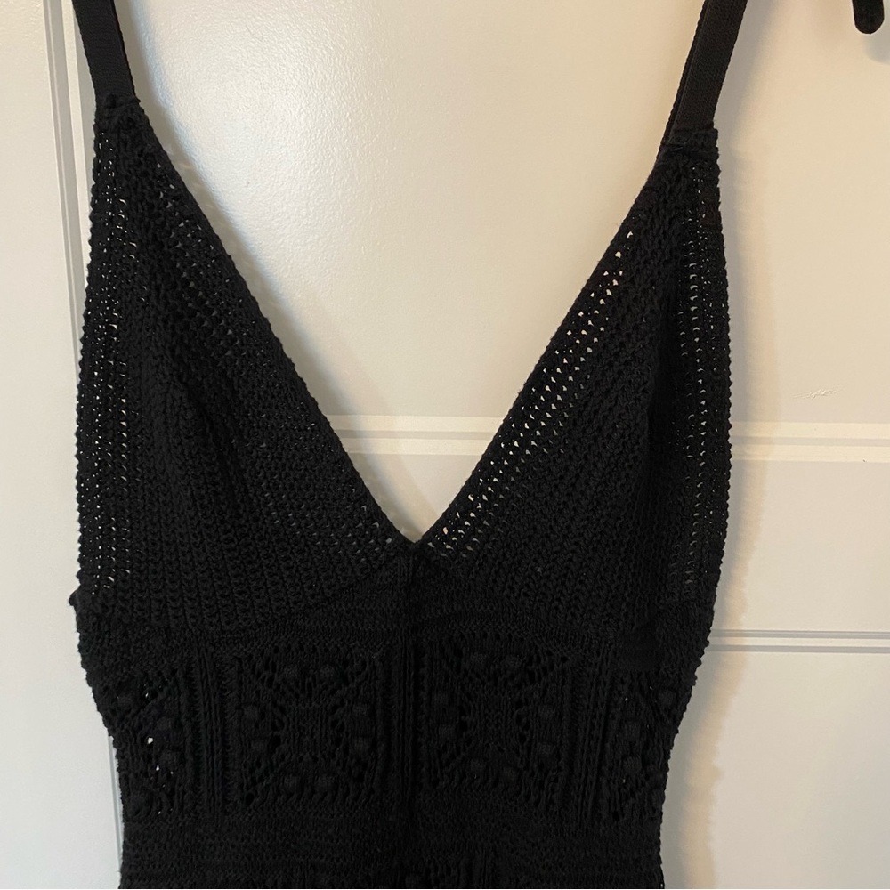Anthropologie Crochet Mini Dress Black - Picture 5 of 8